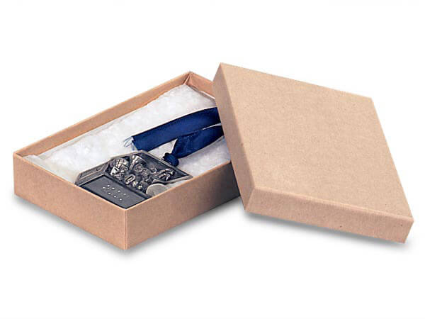 *Brown Kraft Jewelry Gift Boxes, 7x5x1", 8 Pack, Fiber Fill