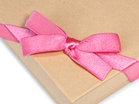 8 Pretty Pink Satin Stretch Loops with Pre-Tied Bows, 50 Pack