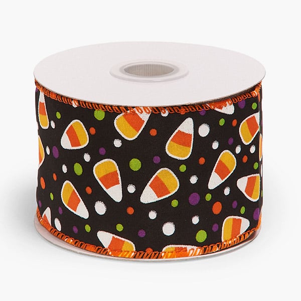 Candy Corn Wired Ribbon, 2-1/2"x10 yards