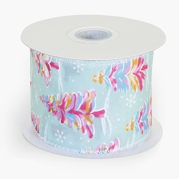Aqua Christmas Party Wired Ribbon, 2-1/2"x10 yards