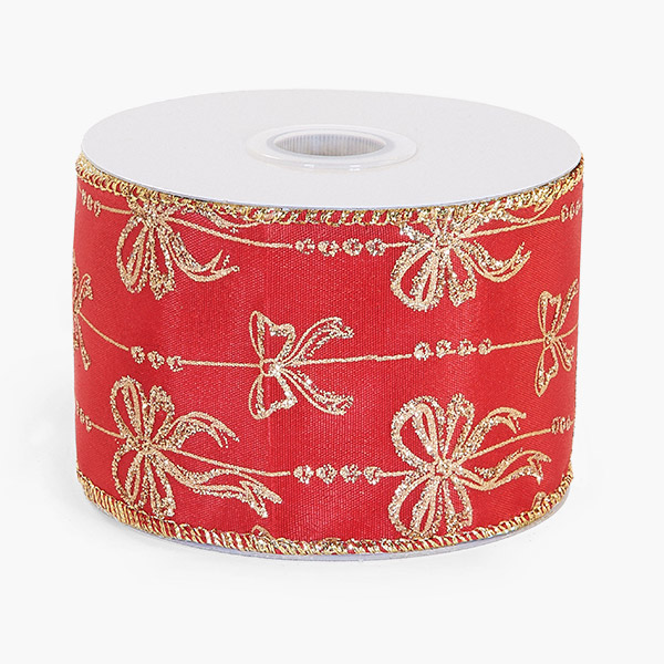 Holiday Glitter Bow Wired Ribbon, 2-1/2"x10 yards