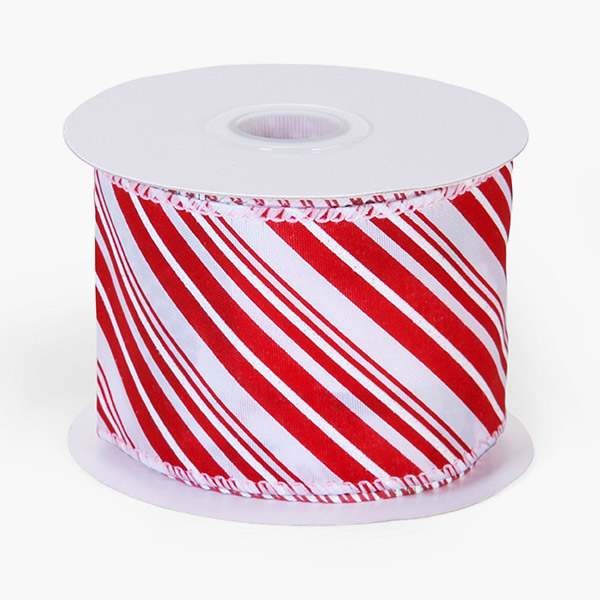 Peppermint Twist Wired Ribbon, 2-1/2"x10 yards