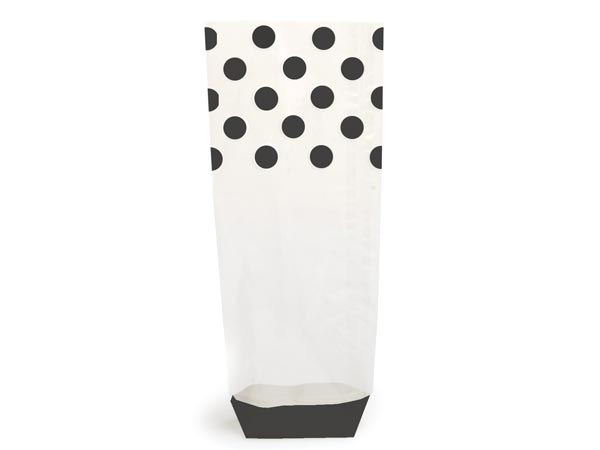 Black Polka Dots 1.4 mil Cello Bags, 3.5x2.25x12", 100 Pack