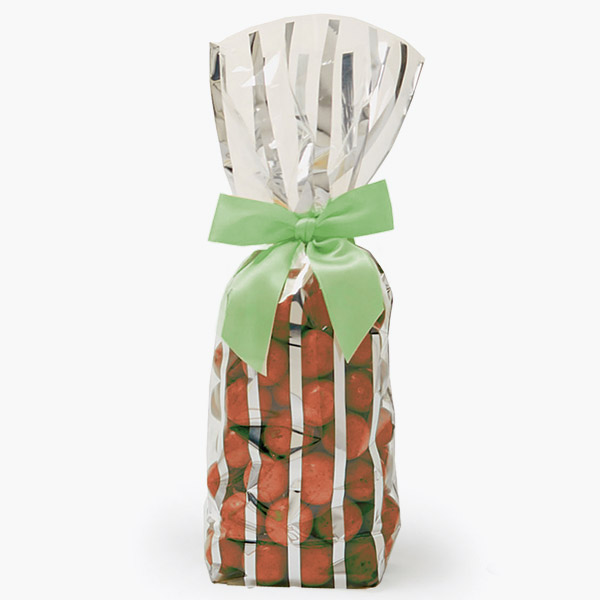 Silver Stripe Cello Bag 1.4 mil, 3.5x2.25x12", 100 Pack