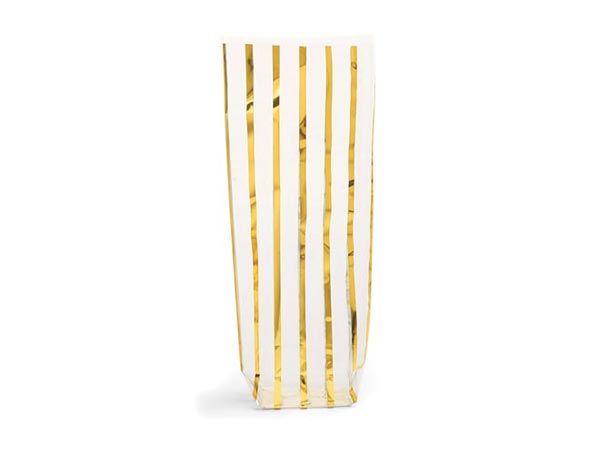  Metalized Gold Striped Poly Cello Bags