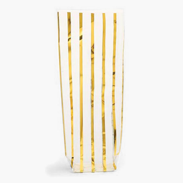 Gold Stripe Cello Bag 1.4 mil, 3.5x2.25x12", 100 Pack