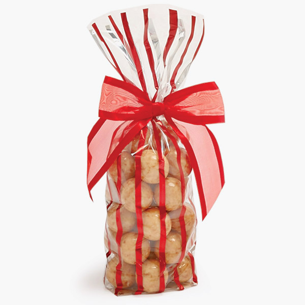 Red Stripe 1.4 mil Cello Bags, 2.75x2x10.5", 100 Pack