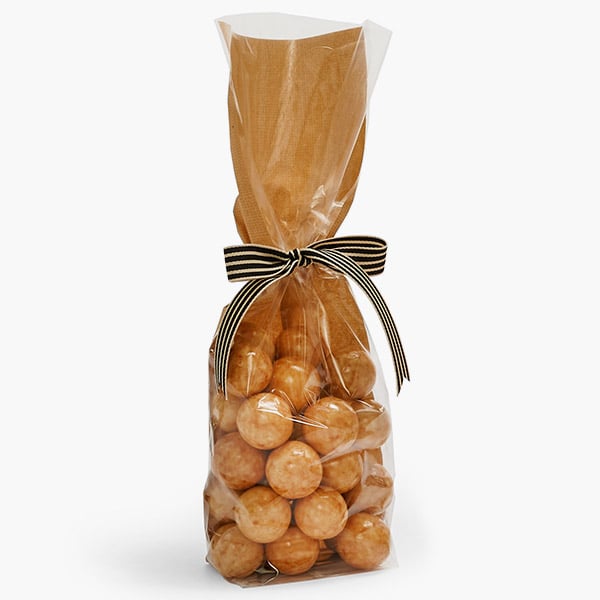 Clear with Kraft Candy Bags 1.4 mil, 3.5x2.25x12", 100 Pack