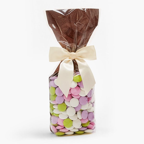 Clear with Chocolate Candy Bags 1.4 mil, 2.25x1.5x8.75", 100 Pack