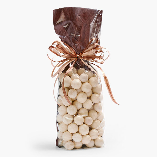Clear with Chocolate Candy Bags 1.4 mil, 3.5x2.25x12", 100 Pack