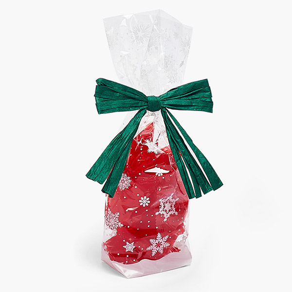 White Snowflakes Hard Bottom 1.4 mi Bags, 2.25x1.5x8.75", 100 Pack