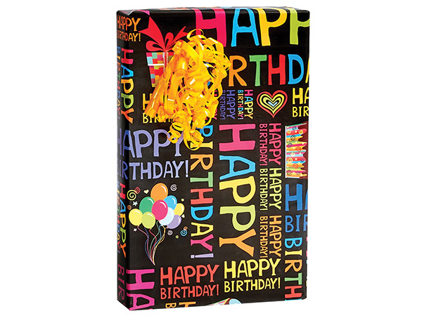 Happy Words Wrapping Paper, 24"x417' Counter Roll