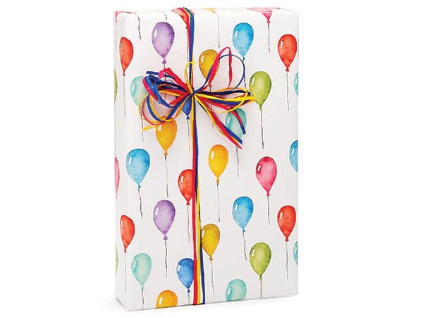 Nashville Wraps Watercolor Balloons Wrapping Paper, 24x85' Roll
