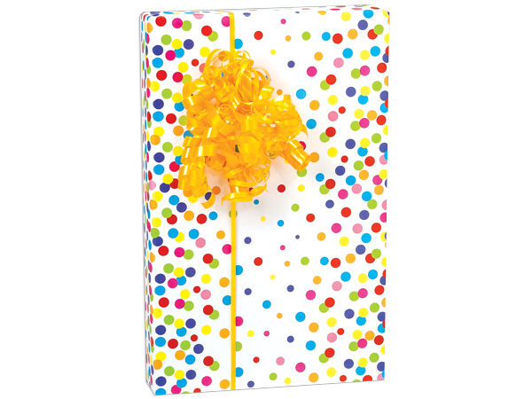Rainbow Confetti Wrapping Paper, 24"x85' Roll