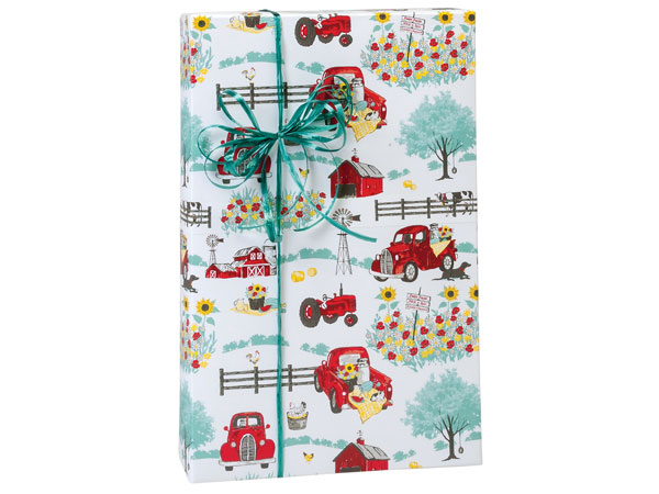 *Red Farm Truck Wrapping Paper, 24"x417' Counter Roll