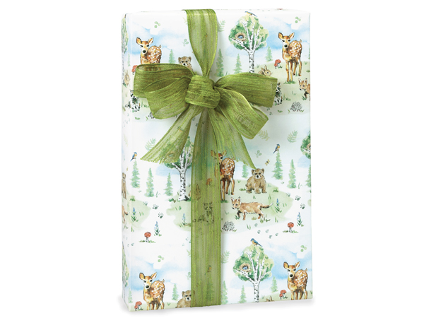 Woodland Forest Animals Gift Wrap Paper, 24"x85' Roll