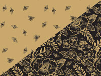 Nashville Wraps Timeless Floral Black Reversible Gift Wrap, 24x85' Roll