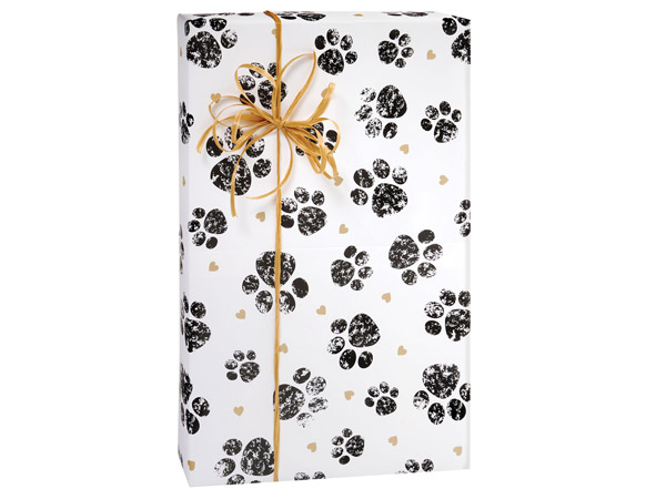 Paws and Heart Gift Wrap Paper, 24"x85' Roll
