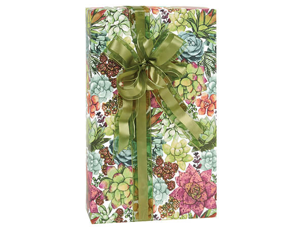 Succulent Garden Gift Wrap 24"x85' Cutter Roll