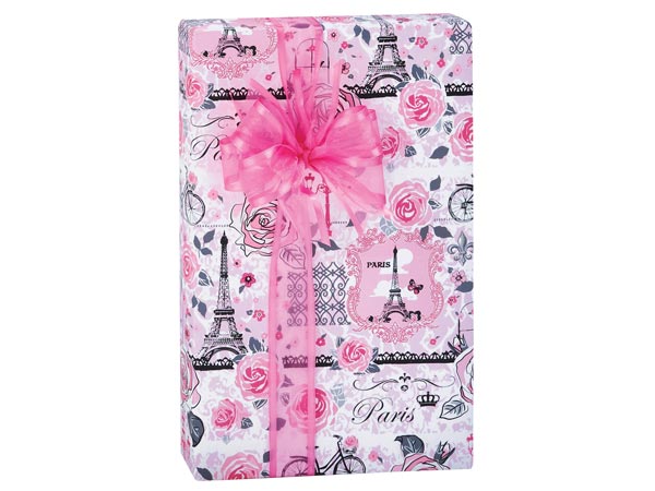 Paris Pink Gift Wrap, 24"x417' Counter Roll