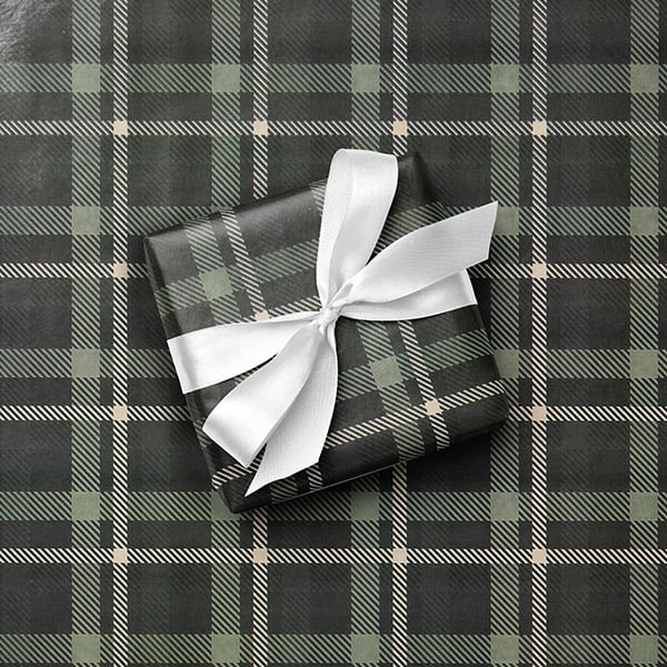 Evergreen Plaid Gift Wrap, 24"x417' Counter Roll