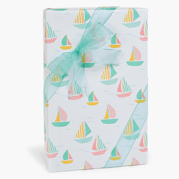 Sailboats Gift Wrap, 24"x417' Counter Roll