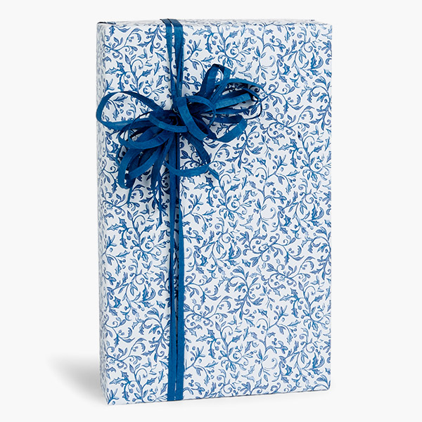 Blue Filigree Gift Wrap, 24"x85' Roll