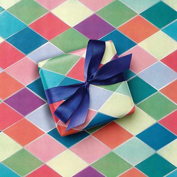 Colorful Diamond Gift Wrap, 24"x85' Roll