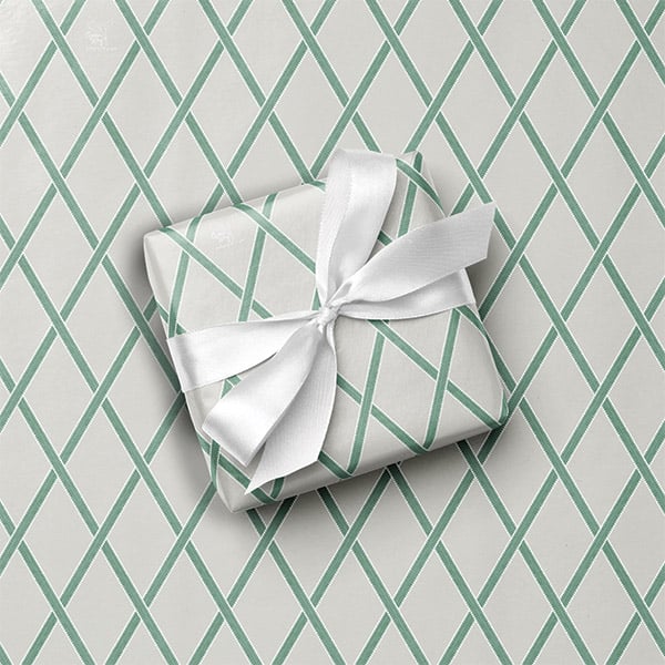 Green Stitched Lattice Gift Wrap, 24"x417' Counter Roll
