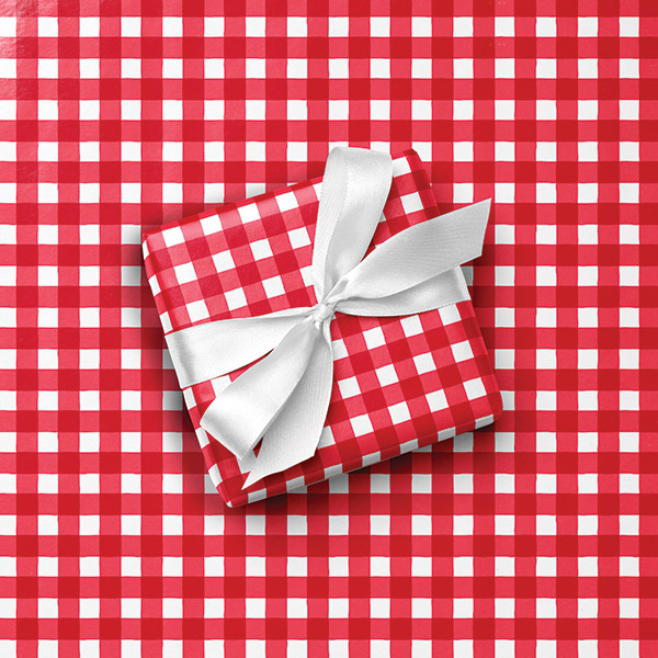 Red Gingham Gift Wrap, 24"x85' Roll