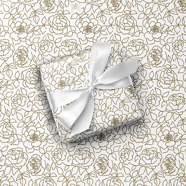 Gilded Rose Gift Wrap, 24"x85' Roll