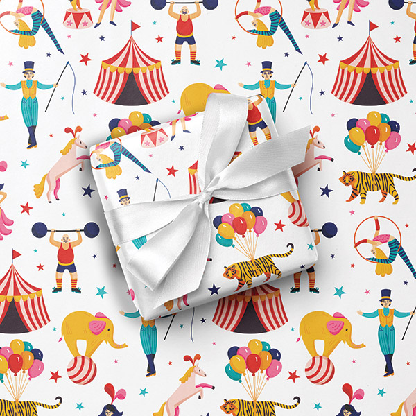Circus Party Gift Wrap, 24"x85' Roll