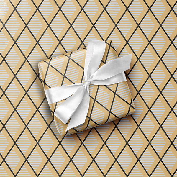 Kraft Geo Gift Wrap, 24"x417' Counter Roll