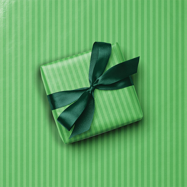 Green Tonal Stripe Gift Wrap, 24"x85' Roll