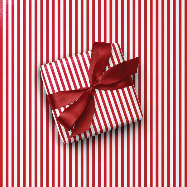 Red & White Stripe Gift Wrap, 24"x85' Roll