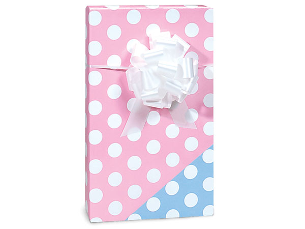 Baby Dots Reversible Gift Wrap 24"x85' Cutter Roll