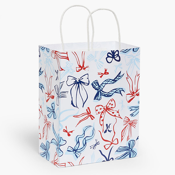 Americana Bows Paper Gift Bag, Cub 8x4.75x10.25", 100 Pack