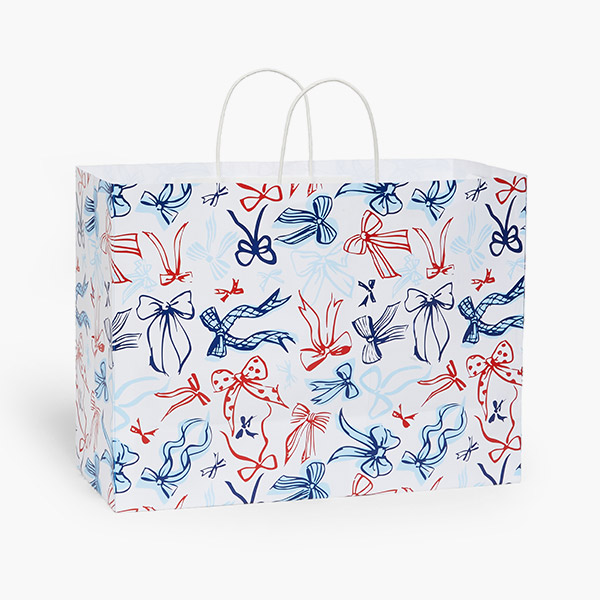 Americana Bows Paper Gift Bag, Vogue 16x6x12", 25 Pack