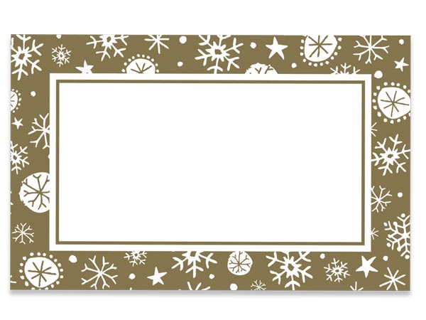 Golden Snowflakes Gloss Enclosure Card, 3.5x2.25", 50 Pack