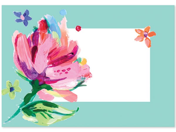 *Posh Peonies Gloss Enclosure Card, 3.5x2.25", 50 Pack