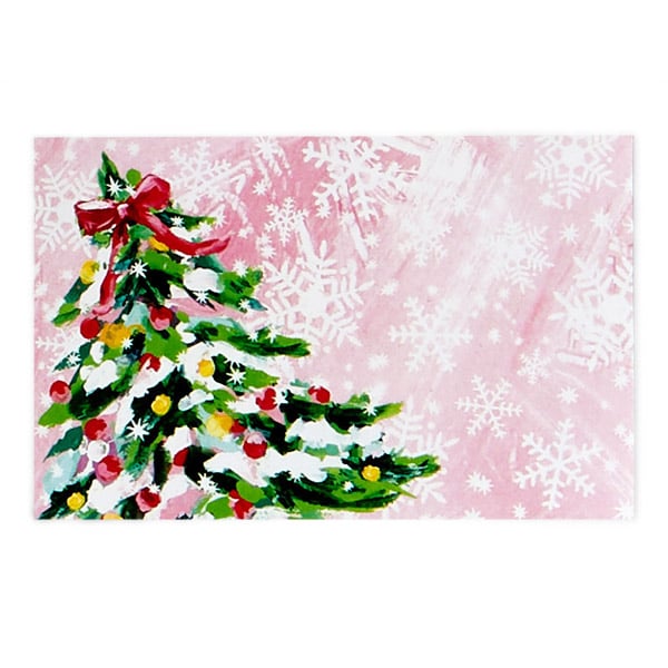 Pink Christmas Gloss Enclosure Card 3.5x2.25", 50 Pack