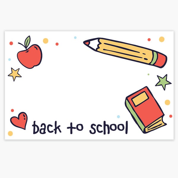 Back To School Gloss Enclosure Card 3.5x2.25", 50 Pack