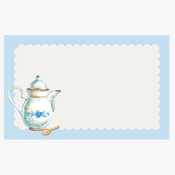 Tea Time Gloss Enclosure Card, 3.5x2.25", 50 Pack