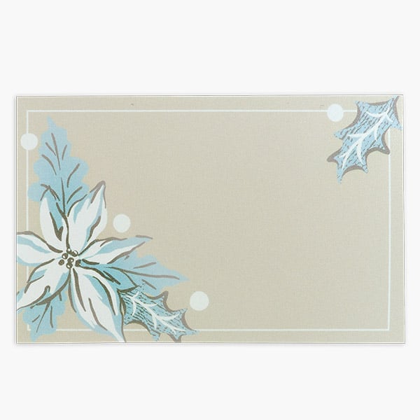 Frosted Poinsettia Enclosure Card, 3.5x2.25", 50 Pack