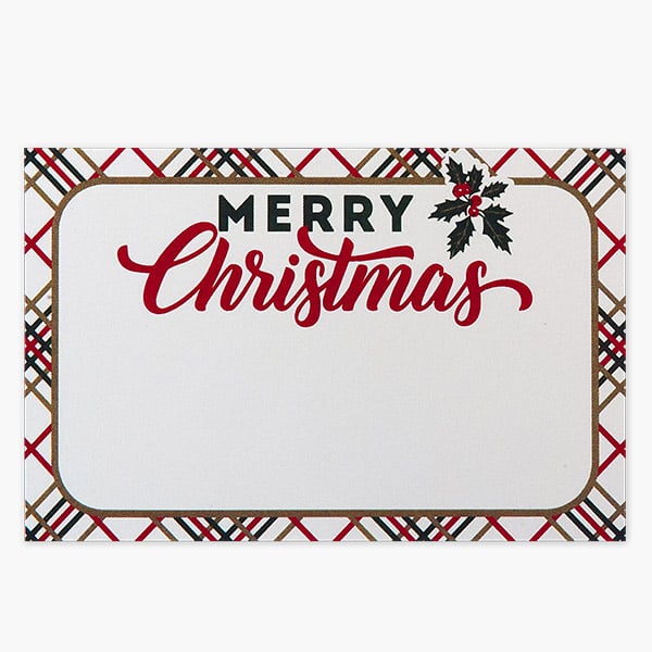 Holiday Plaid Enclosure Card, 3.5x2.25", 50 Pack