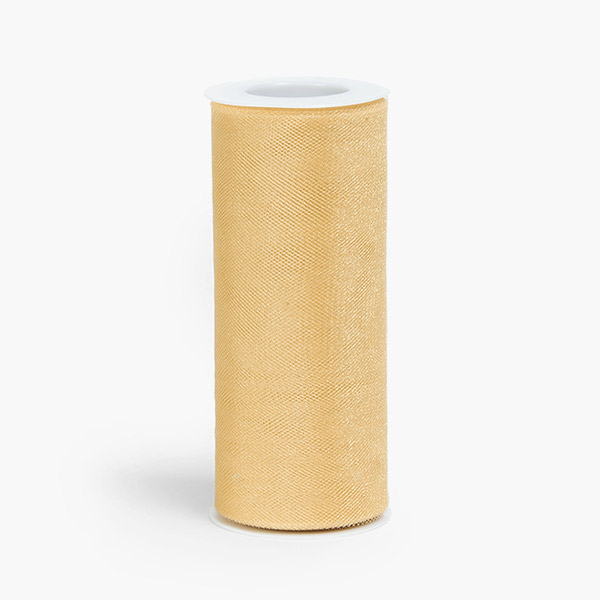 Gold Select Glimmer Tulle Ribbon, 6"x25 Yards