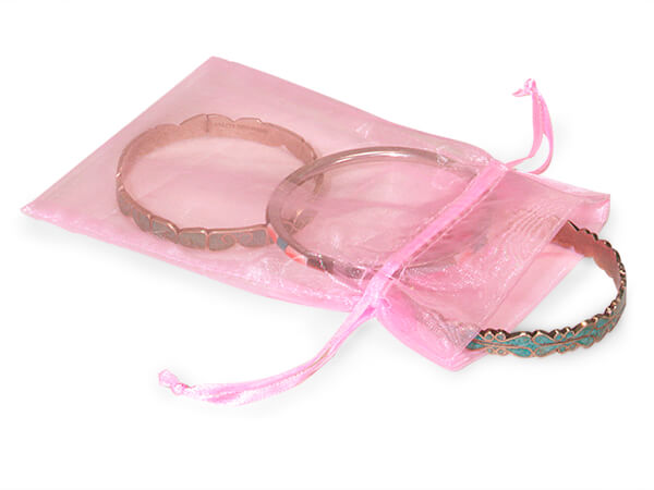 Pink Organza Favor Bags, 4x6", 10 Pack