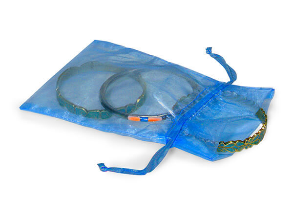 Royal Blue Organza Favor Bags, 4x6", 10 Pack