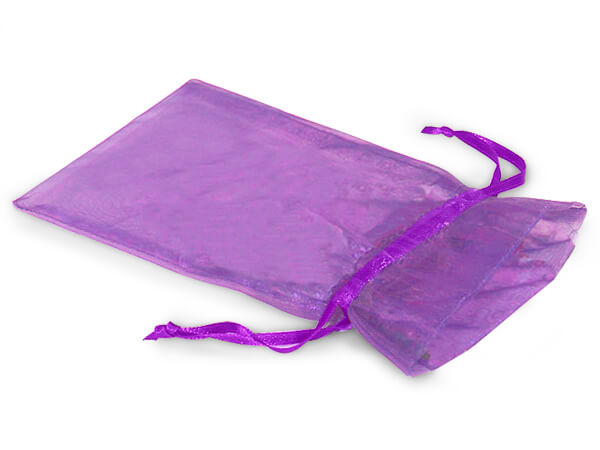 Purple Organza Favor Bags, 4x6", 10 Pack