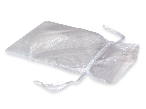 White Organza Favor Bags, 3x4", 10 Pack